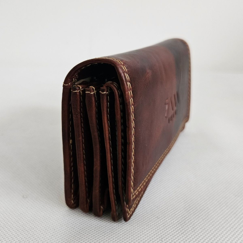 Tmavohnedá kožená peňaženka 7-TREE