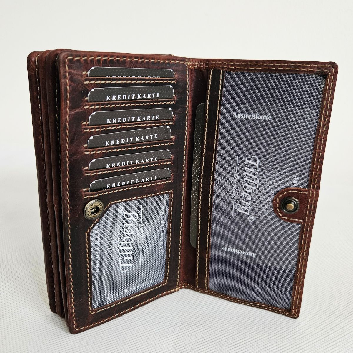 Tmavohnedá kožená peňaženka 7-TREE