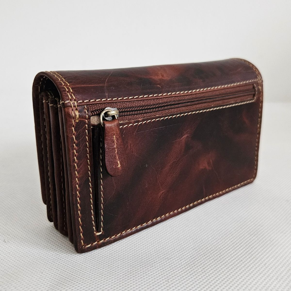 Tmavohnedá kožená peňaženka 7-TREE