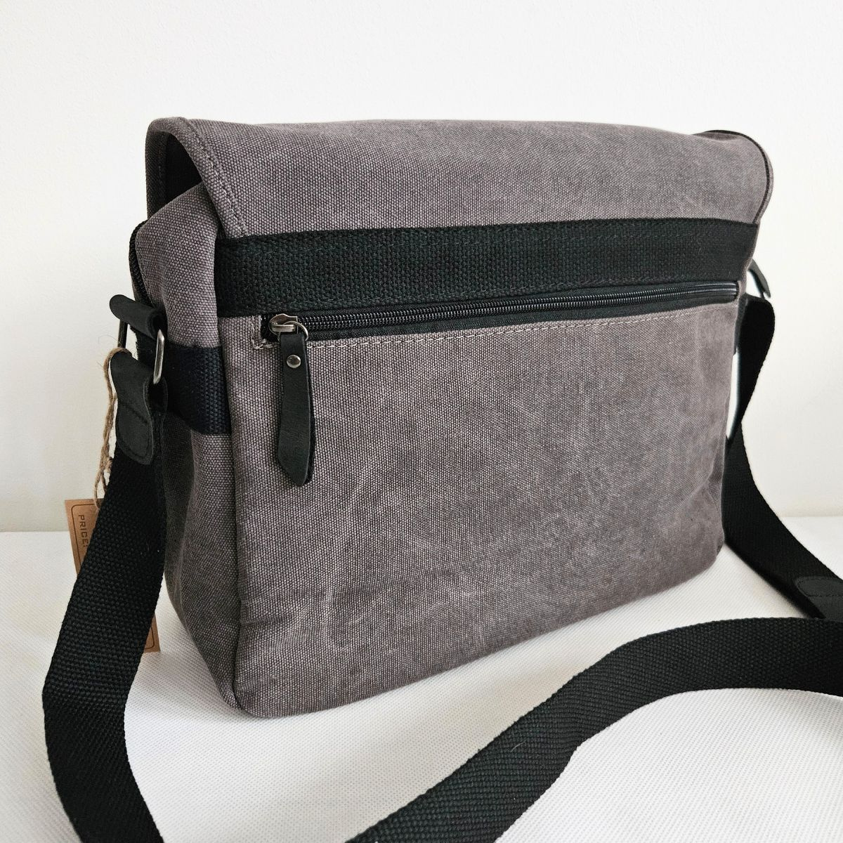 Plátená pánska šedá taška na rameno LOGAN