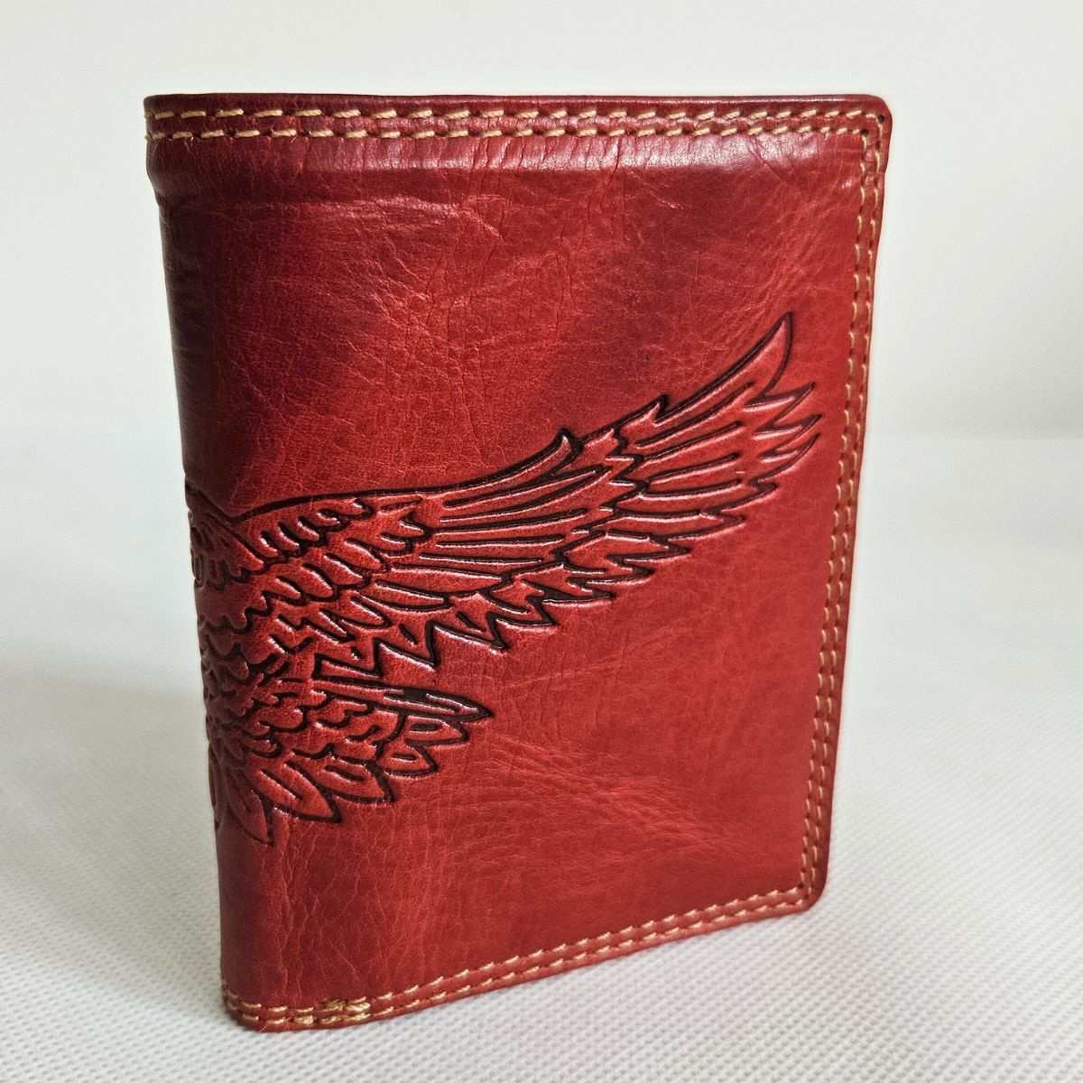 Červená pánska kožená peňaženka GRANT