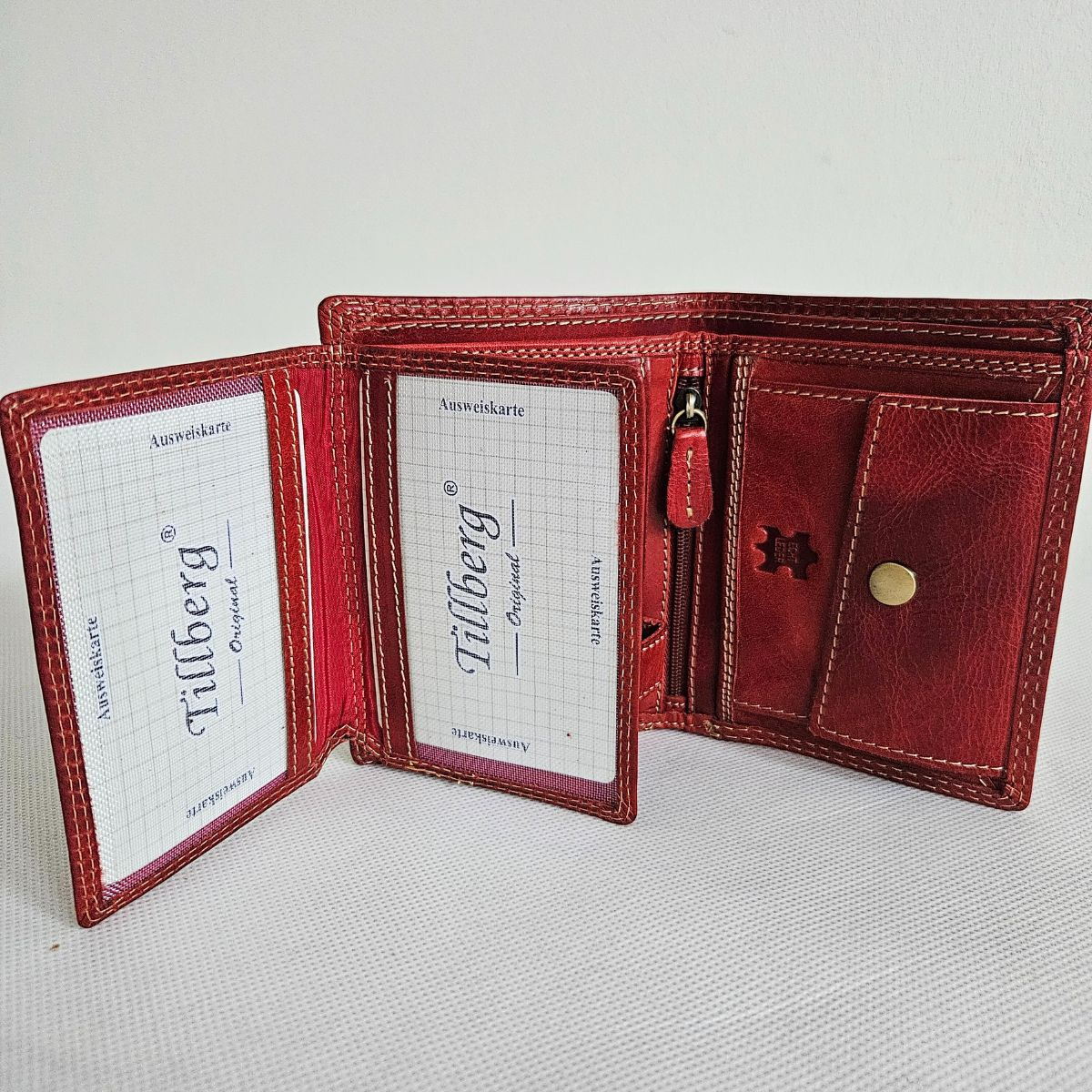 Červená pánska kožená peňaženka GRANT