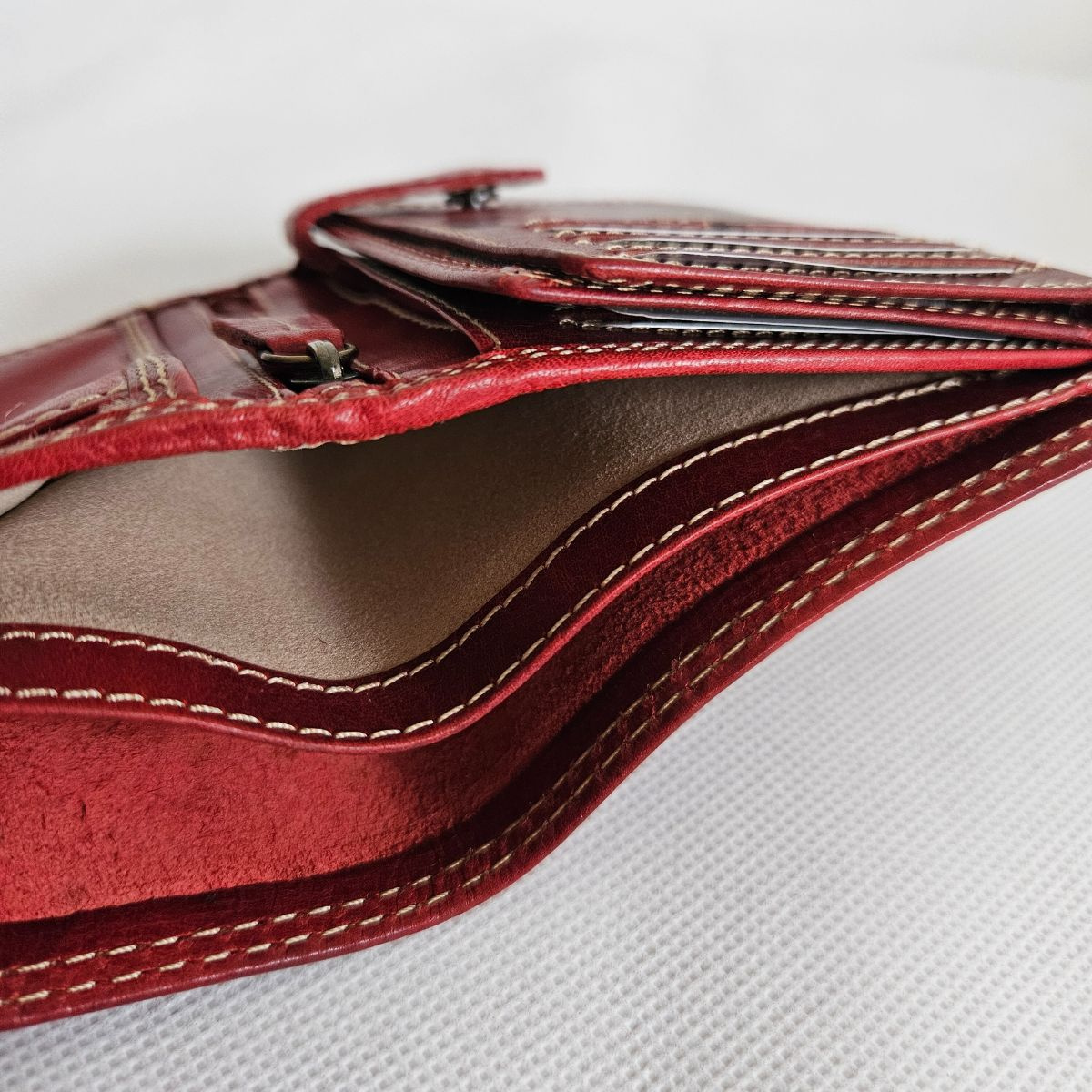 Červená pánska kožená peňaženka GRANT