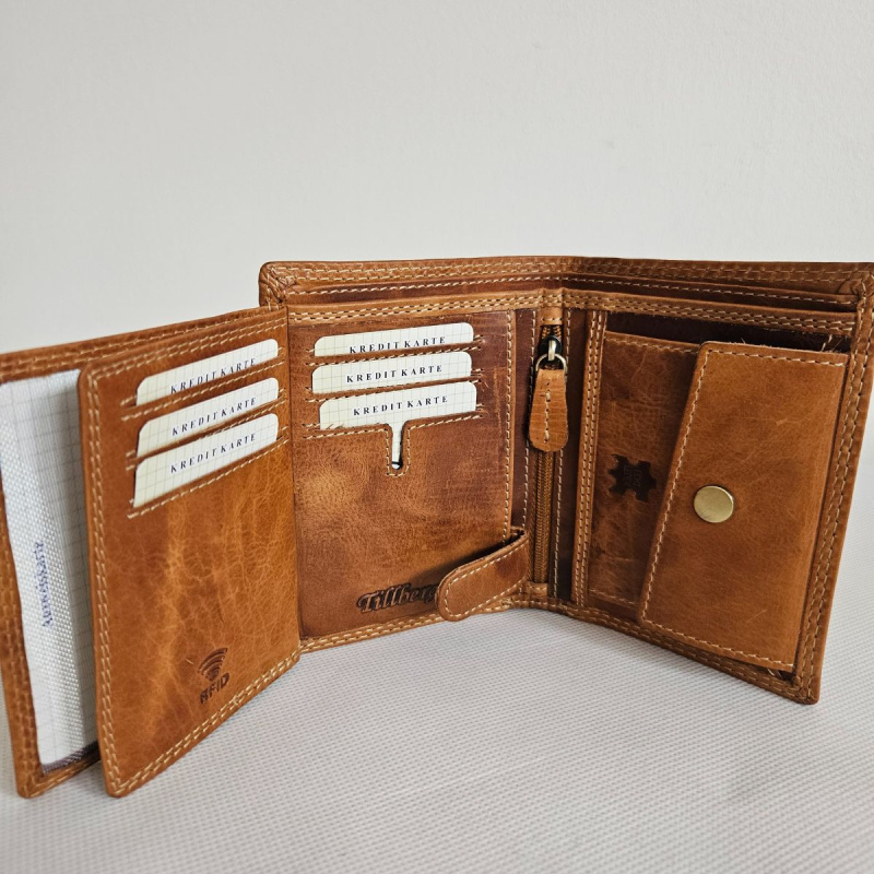 Svetlohnedá pánska kožená peňaženka GRANT