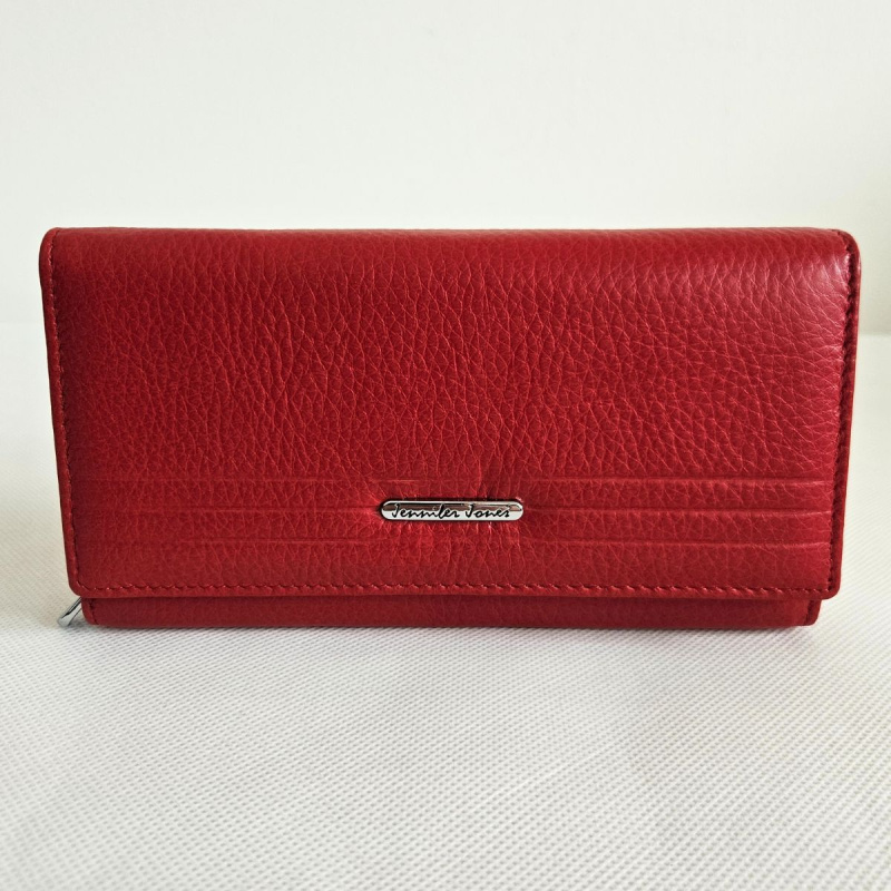Červená dámska kožená peňaženka JENNY