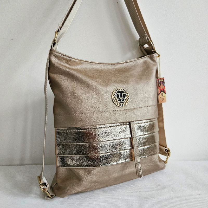 Dámska zlatá kabelka 2v1 ADRIA