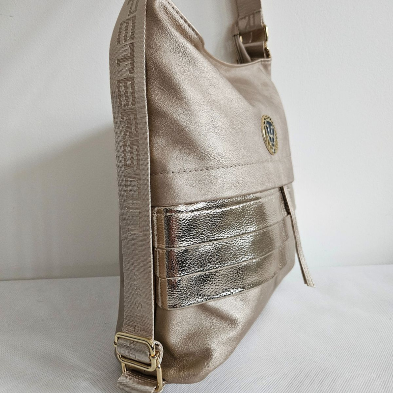 Dámska zlatá kabelka 2v1 ADRIA