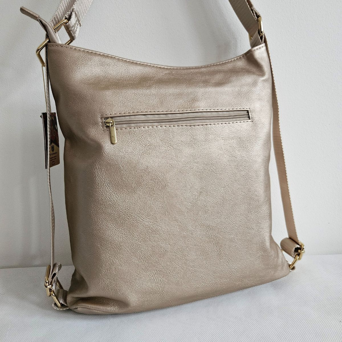 Dámska zlatá kabelka 2v1 ADRIA