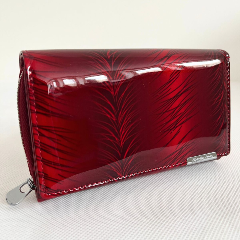 Červená lakovaná kožená peňaženka DAPHNE