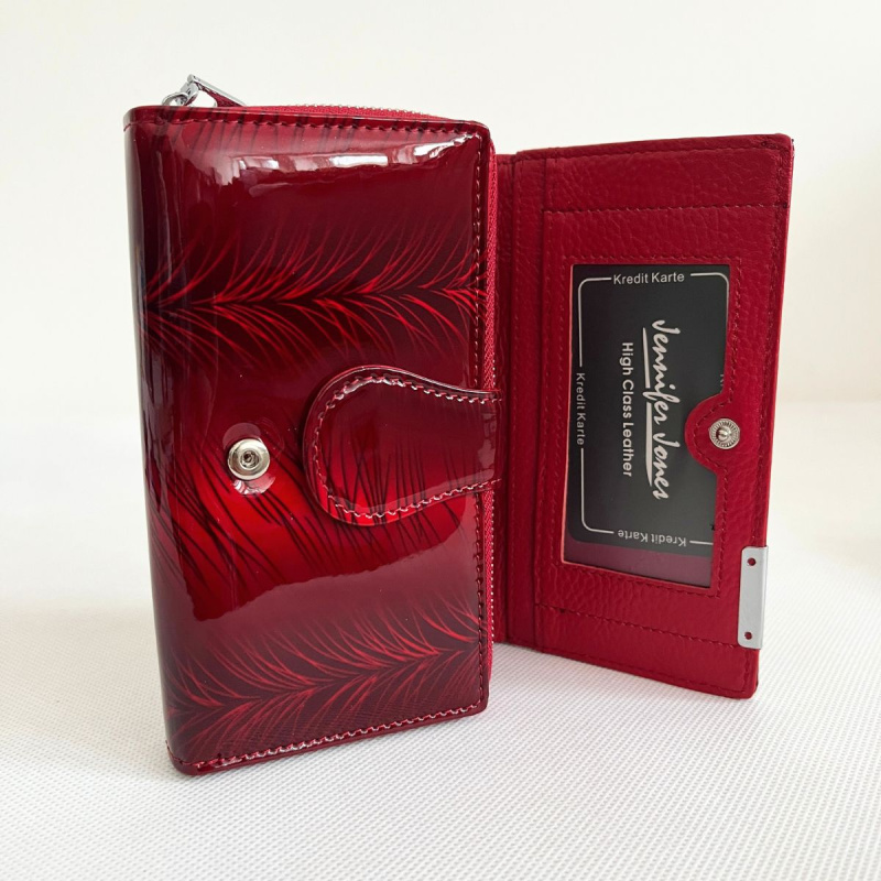 Červená lakovaná kožená peňaženka DAPHNE