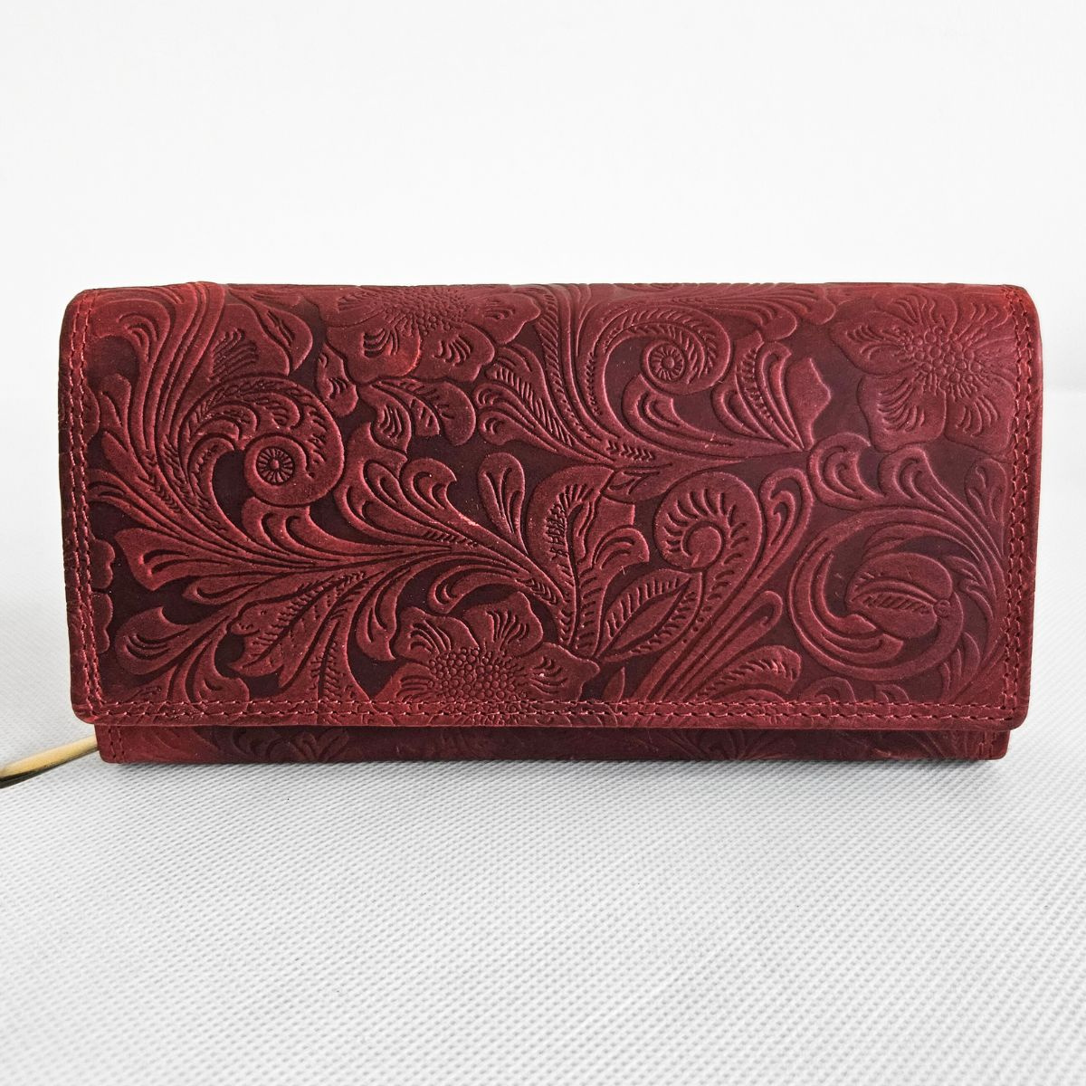 Červená kožená peňaženka SONYA