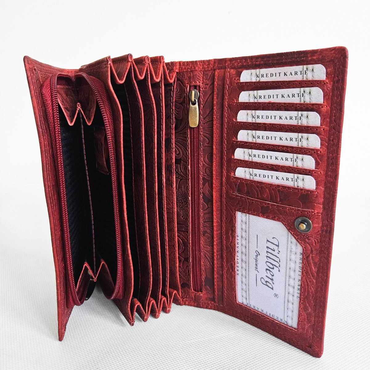 Červená kožená peňaženka SONYA