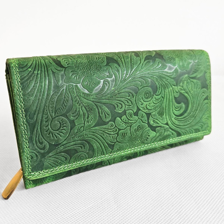 Zelená kožená peňaženka SONYA