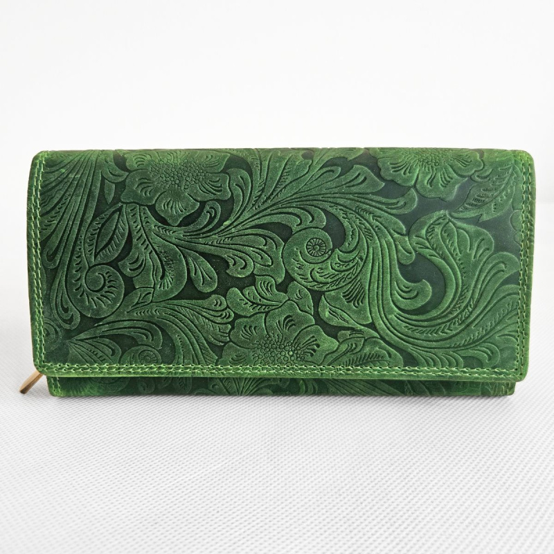 Zelená kožená peňaženka SONYA