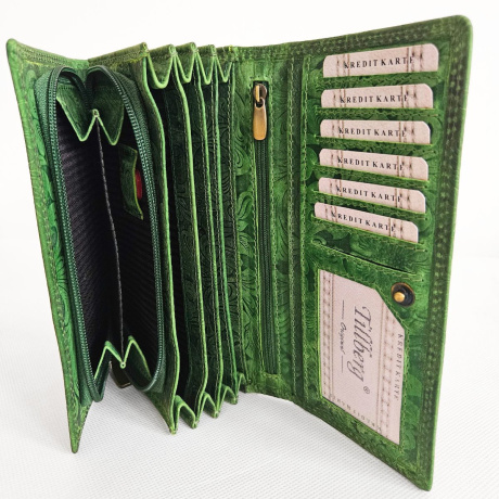 Zelená kožená peňaženka SONYA
