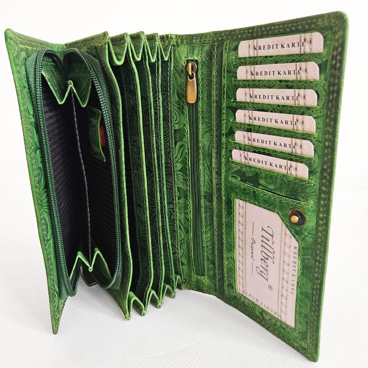 Zelená kožená peňaženka SONYA