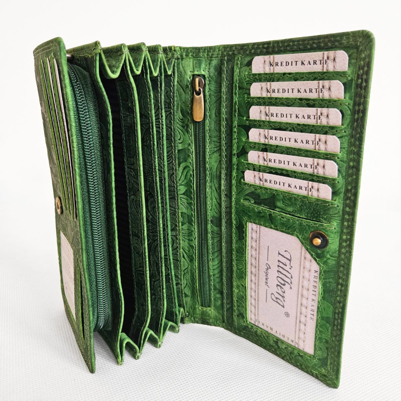 Zelená kožená peňaženka SONYA