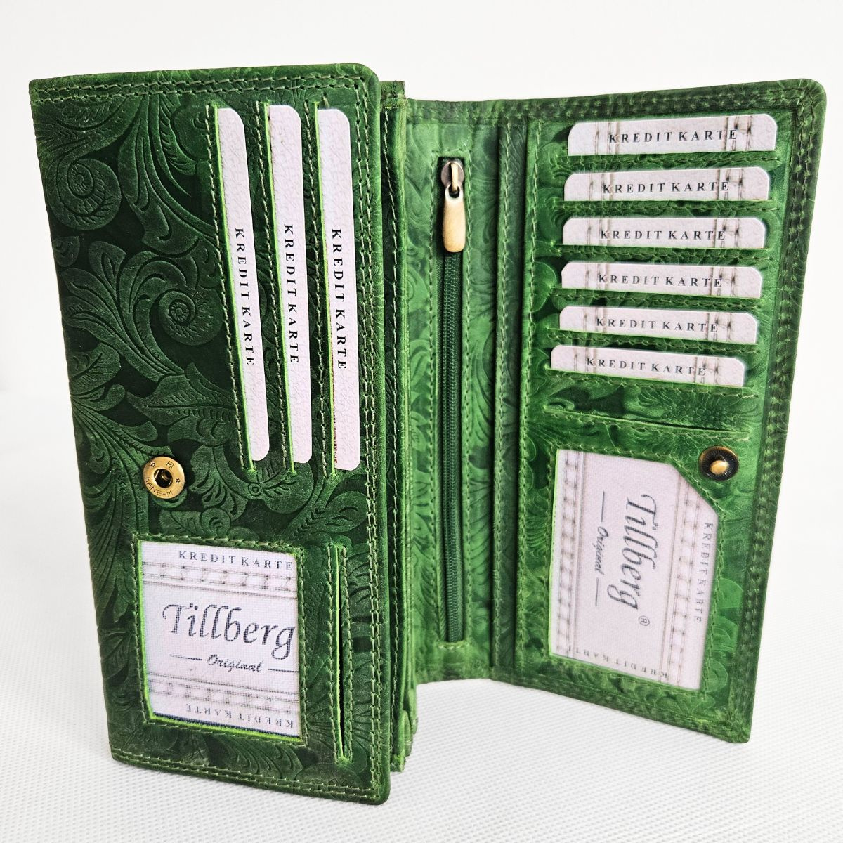 Zelená kožená peňaženka SONYA