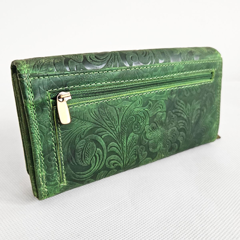 Zelená kožená peňaženka SONYA
