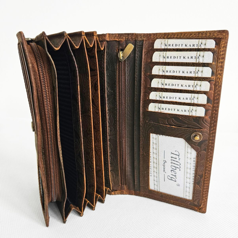 Hnedá kožená peňaženka SONYA