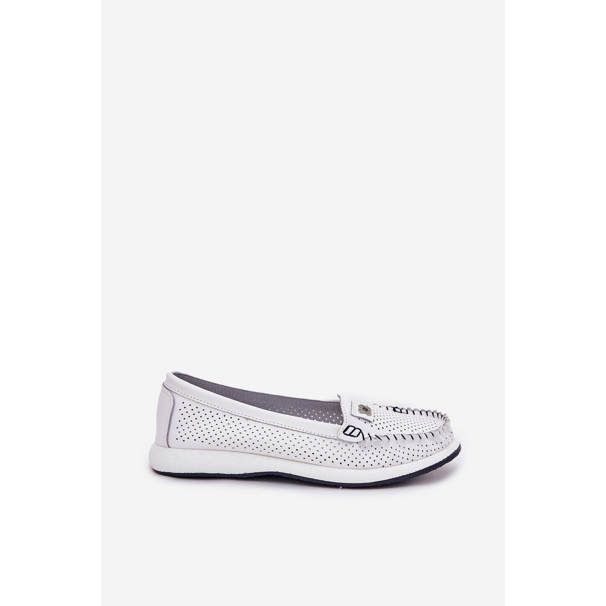 Dámske kožené mokasíny biele Zaria