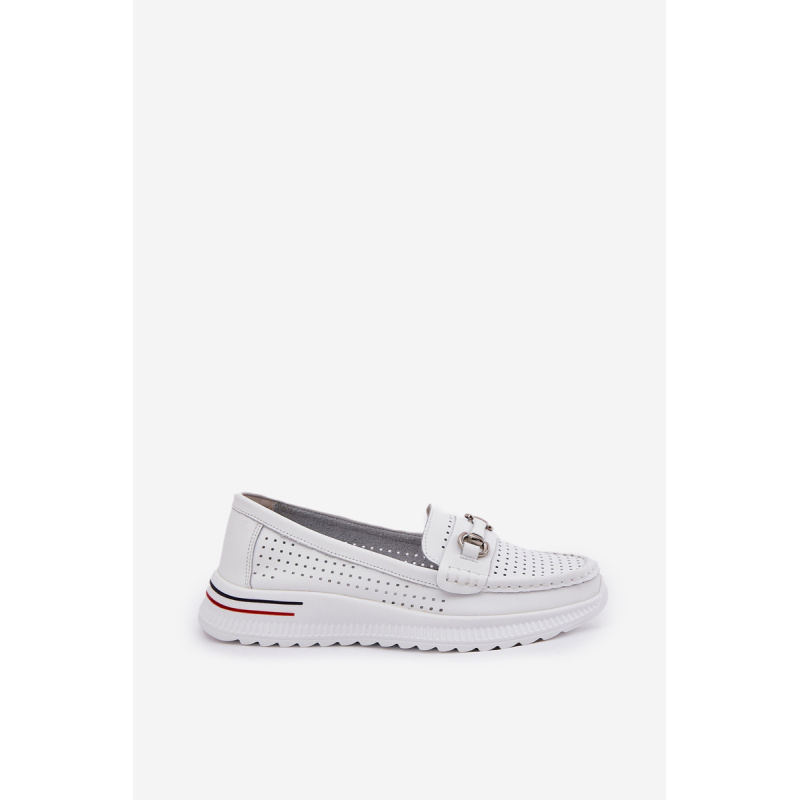 Dámske kožené balerínky biele Noelia