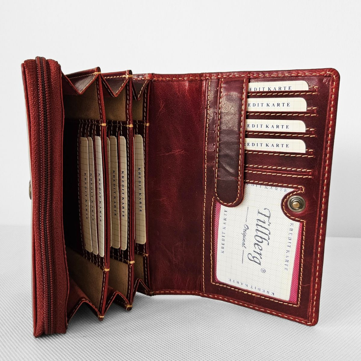 Dámska kožená peňaženka červená Sandia