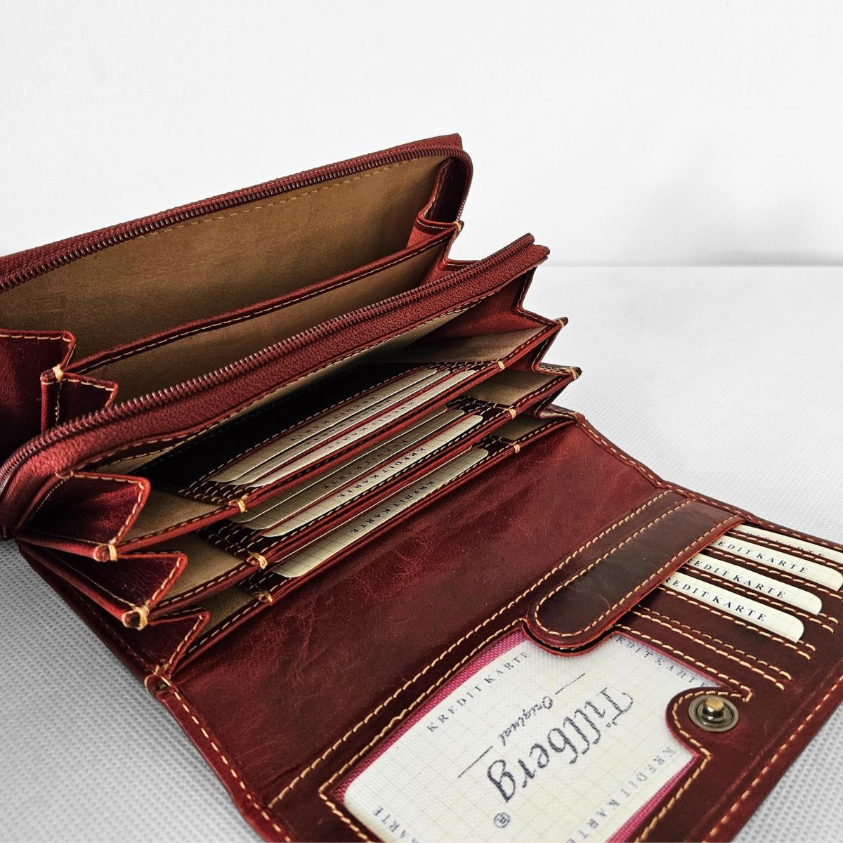 Dámska kožená peňaženka červená Sandia