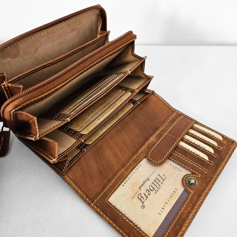 Dámska kožená peňaženka žltohnedá Sandia