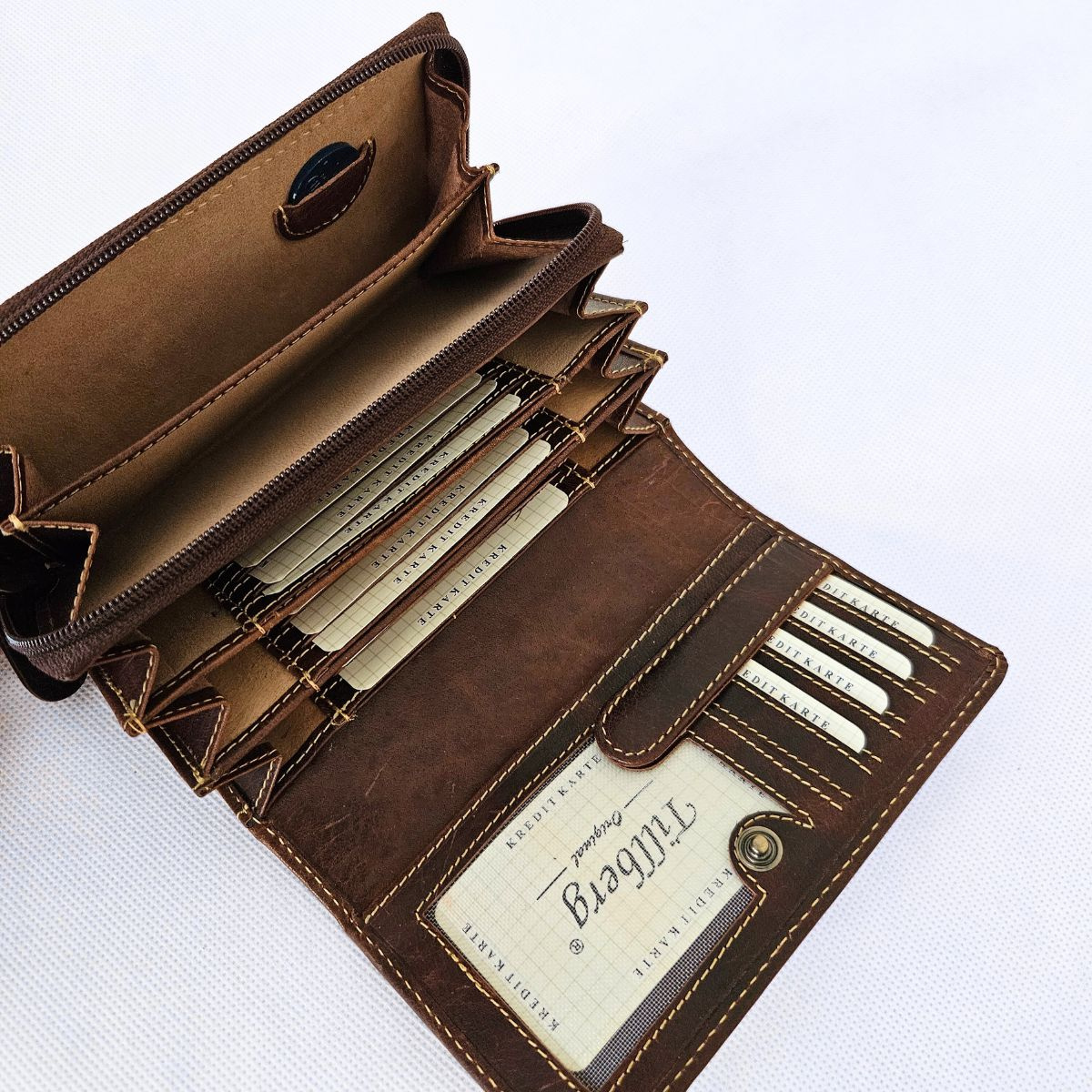 Dámska kožená peňaženka tmavohnedá Sandia