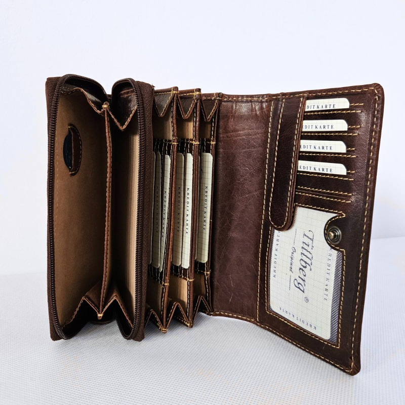 Dámska kožená peňaženka tmavohnedá Sandia