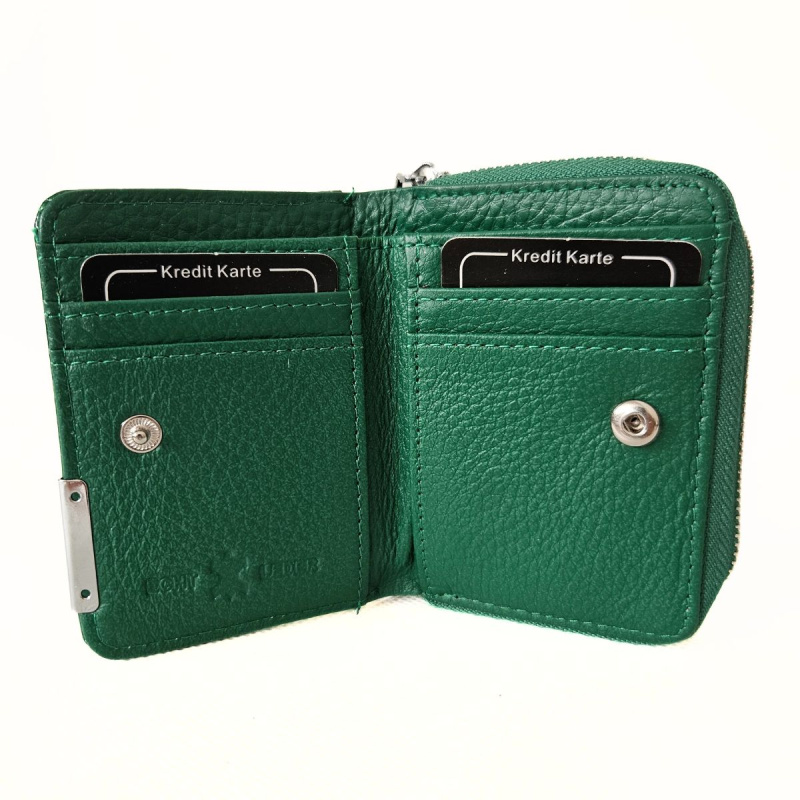 Malá dámska kožená peňaženka zelená Melany