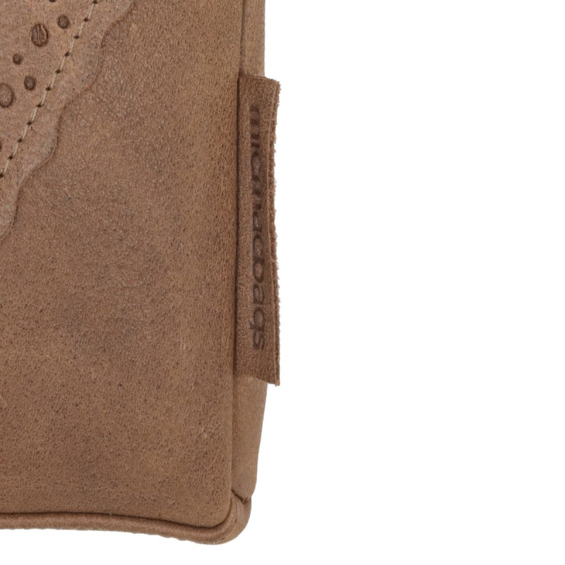 Dámska kožená kabelka na mobil taupe Alissa