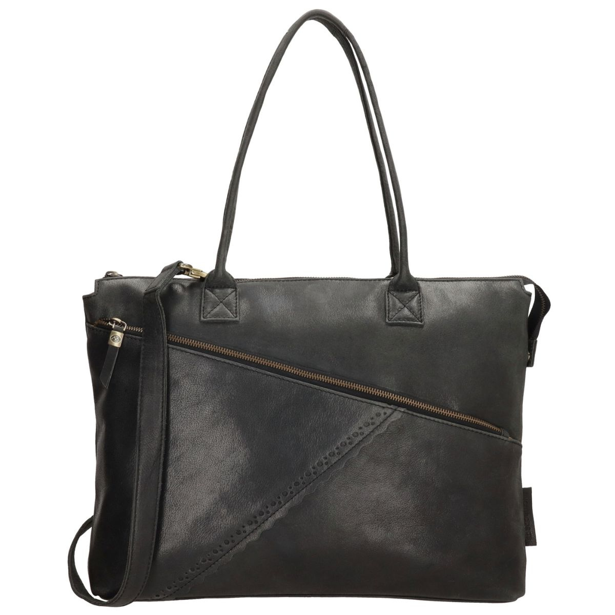 Dámska kožená biznis kabelka čierna Ysabel