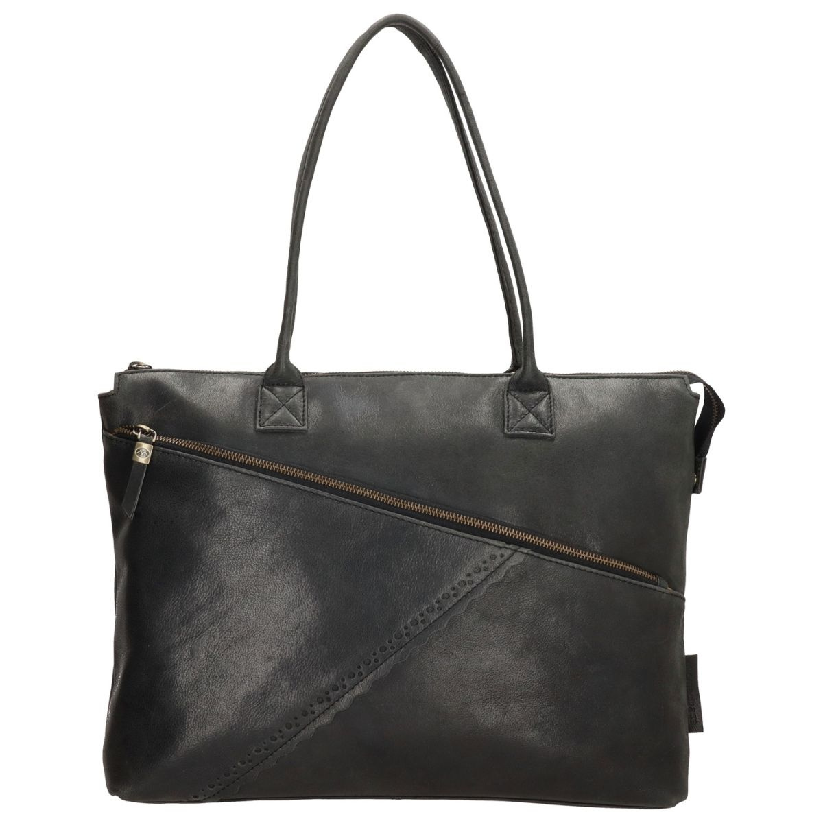 Dámska kožená biznis kabelka čierna Ysabel