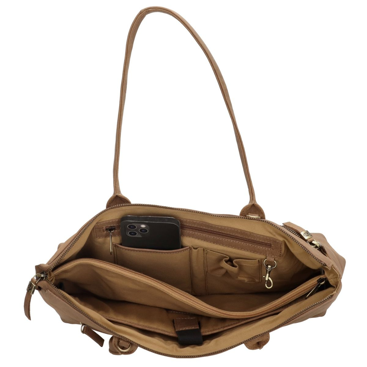 Dámska kožená biznis kabelka taupe Ysabel