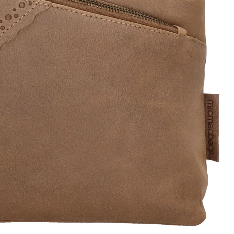 Dámska kožená biznis kabelka taupe Ysabel