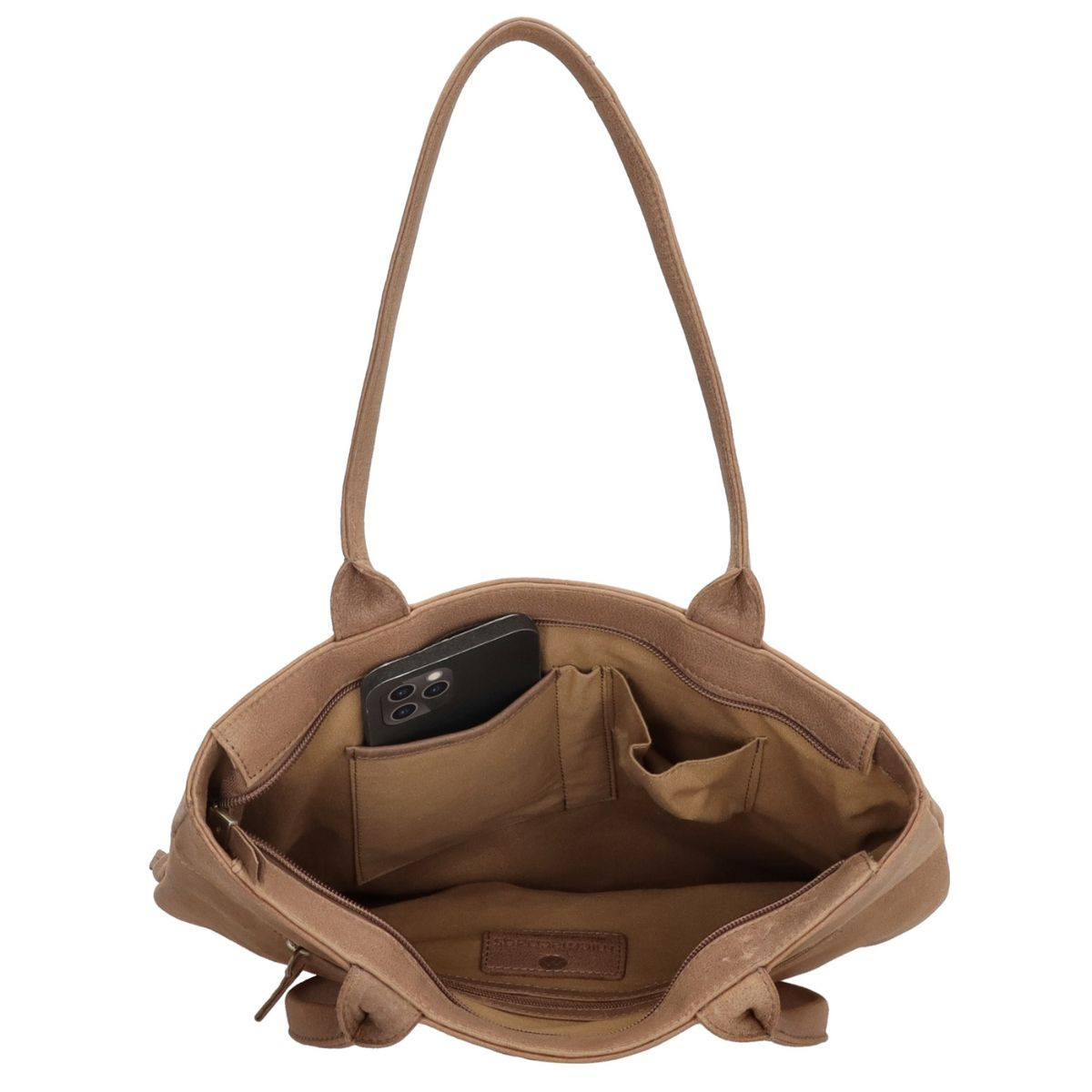 Dámska kožená kabelka taupe Kira