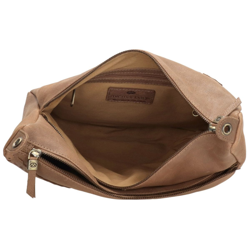 Dámska kožená kabelka taupe Arista