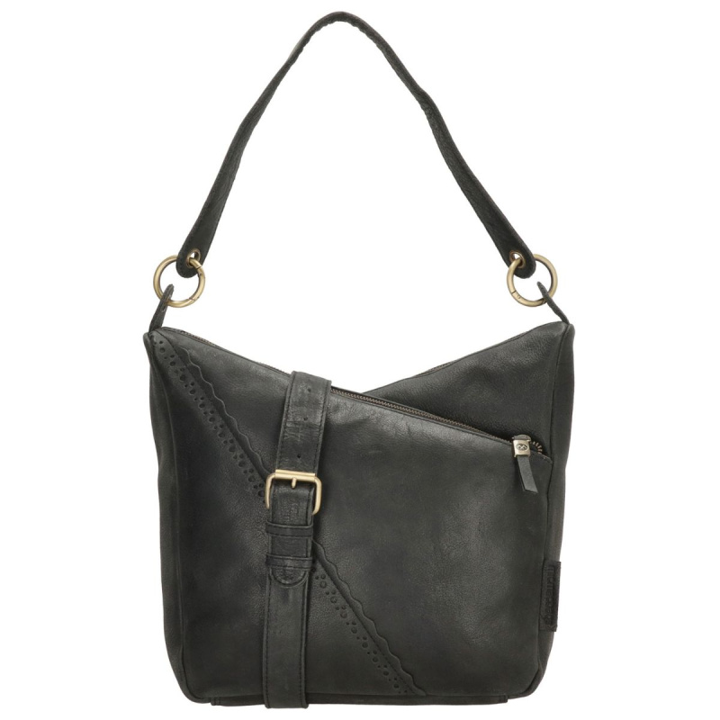 Dámska kožená kabelka čierna Arista