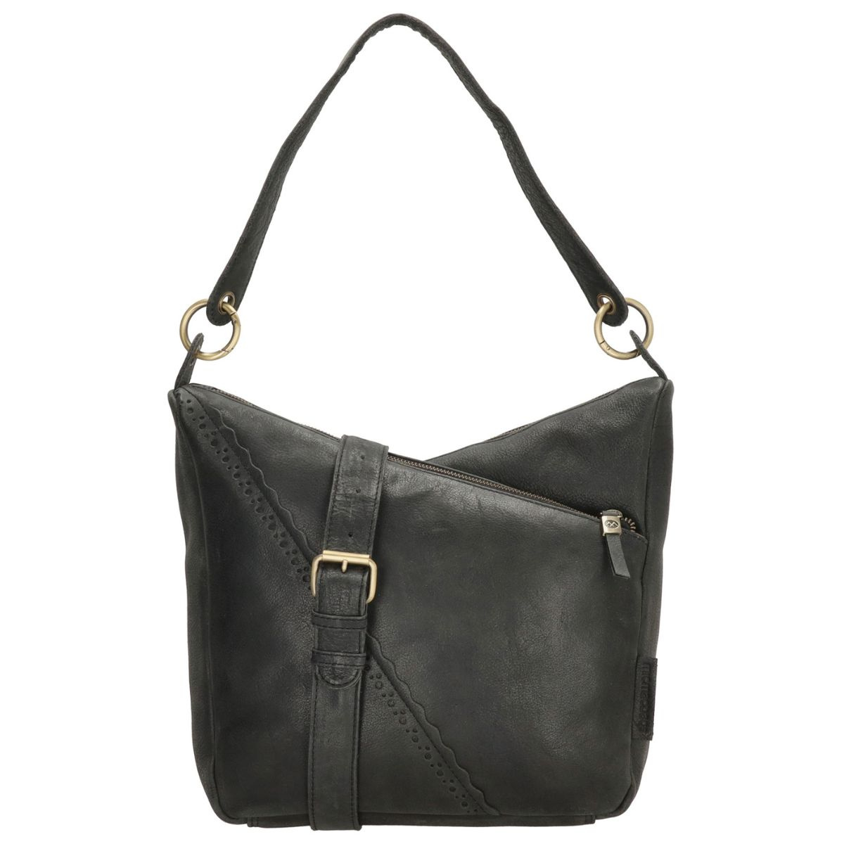 Dámska kožená kabelka čierna Arista