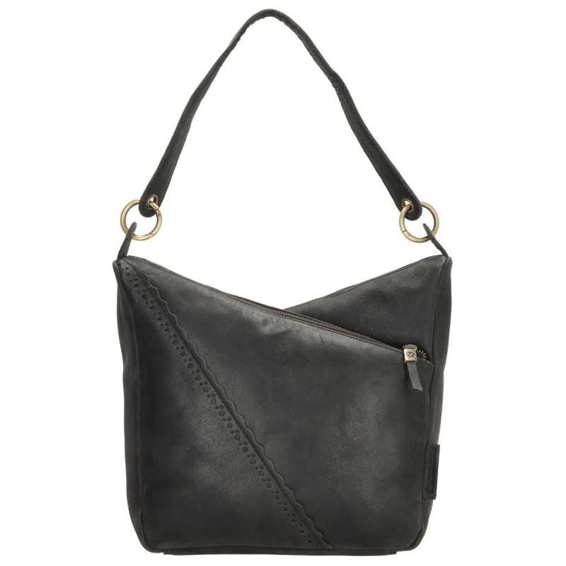 Dámska kožená kabelka čierna Arista