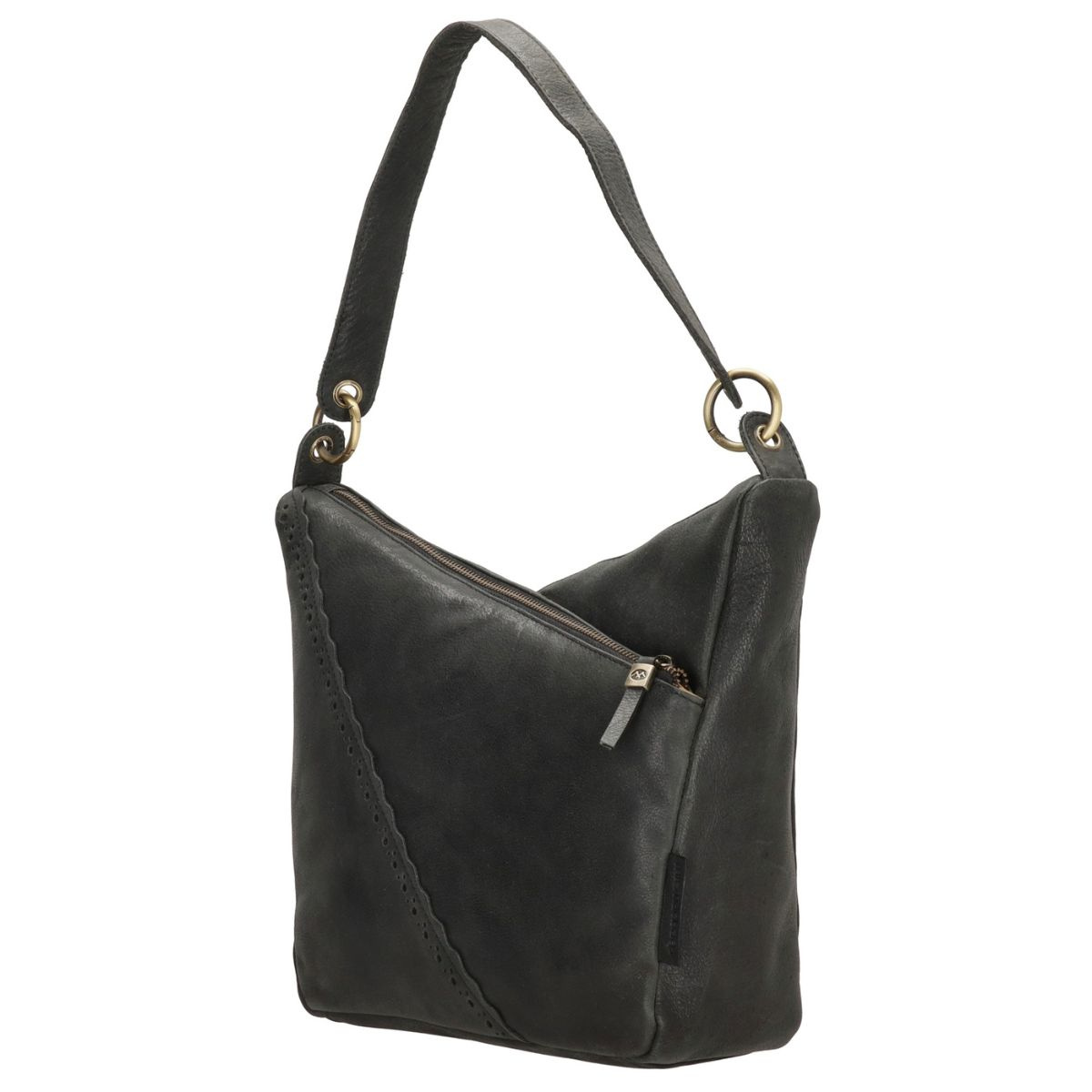 Dámska kožená kabelka čierna Arista