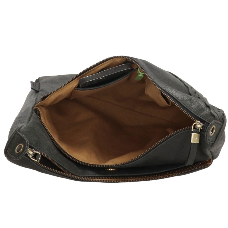 Dámska kožená kabelka čierna Arista