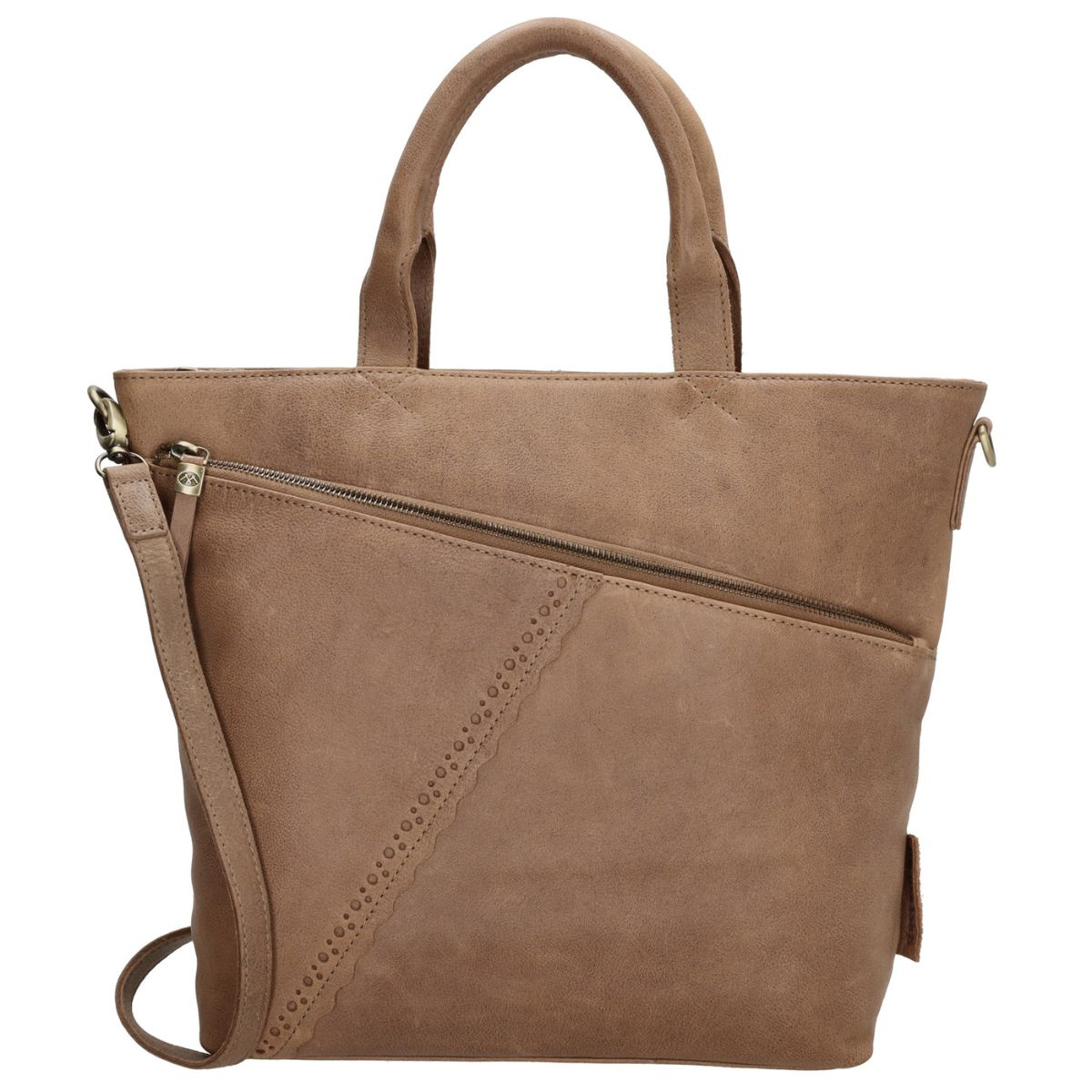 Dámska kožená kabelka taupe Diona