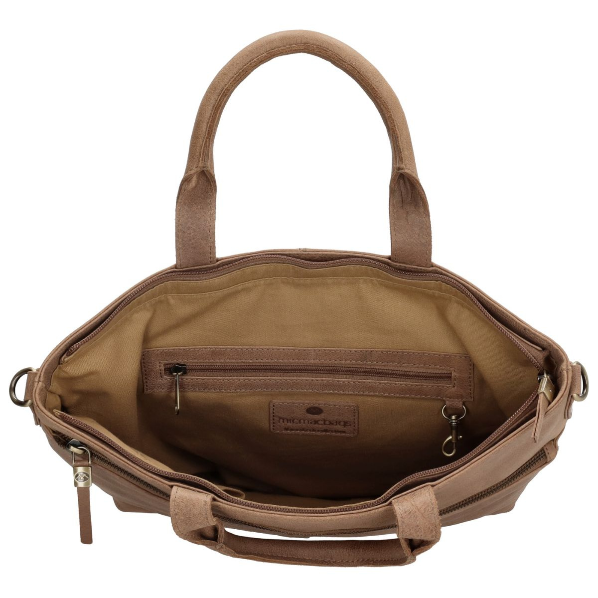 Dámska kožená kabelka taupe Diona