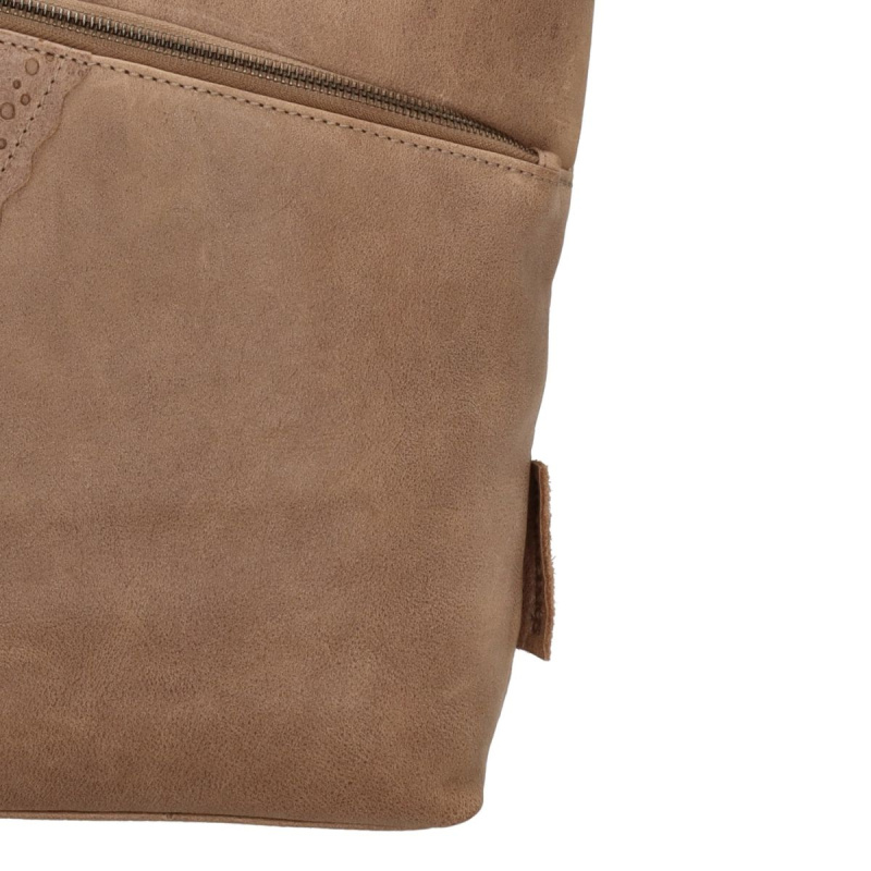 Dámska kožená kabelka taupe Diona