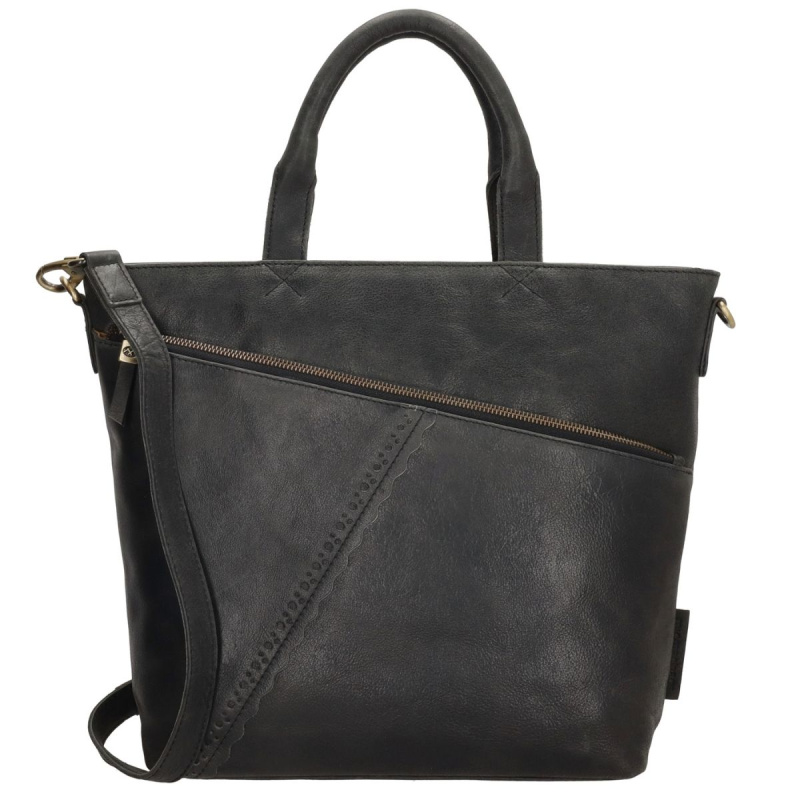 Dámska kožená kabelka čierna Diona