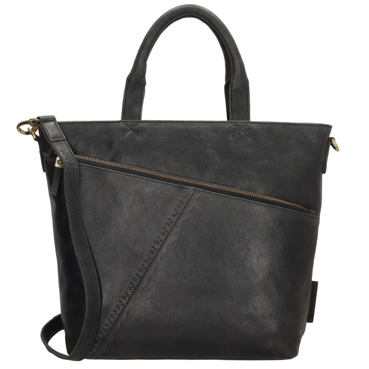 Dámska kožená kabelka čierna Diona