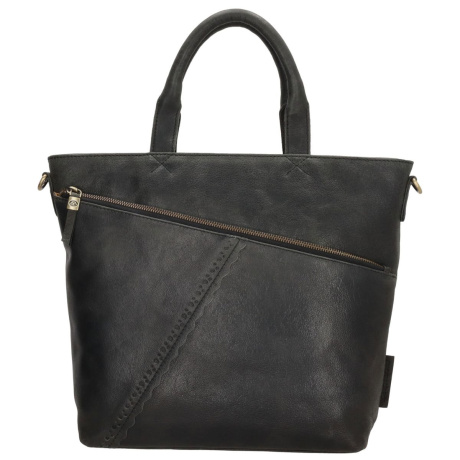 Dámska kožená kabelka čierna do ruky crossbody